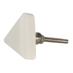 Bílá úchytka ve tvaru trojúhelníku - 3*3*5 cm