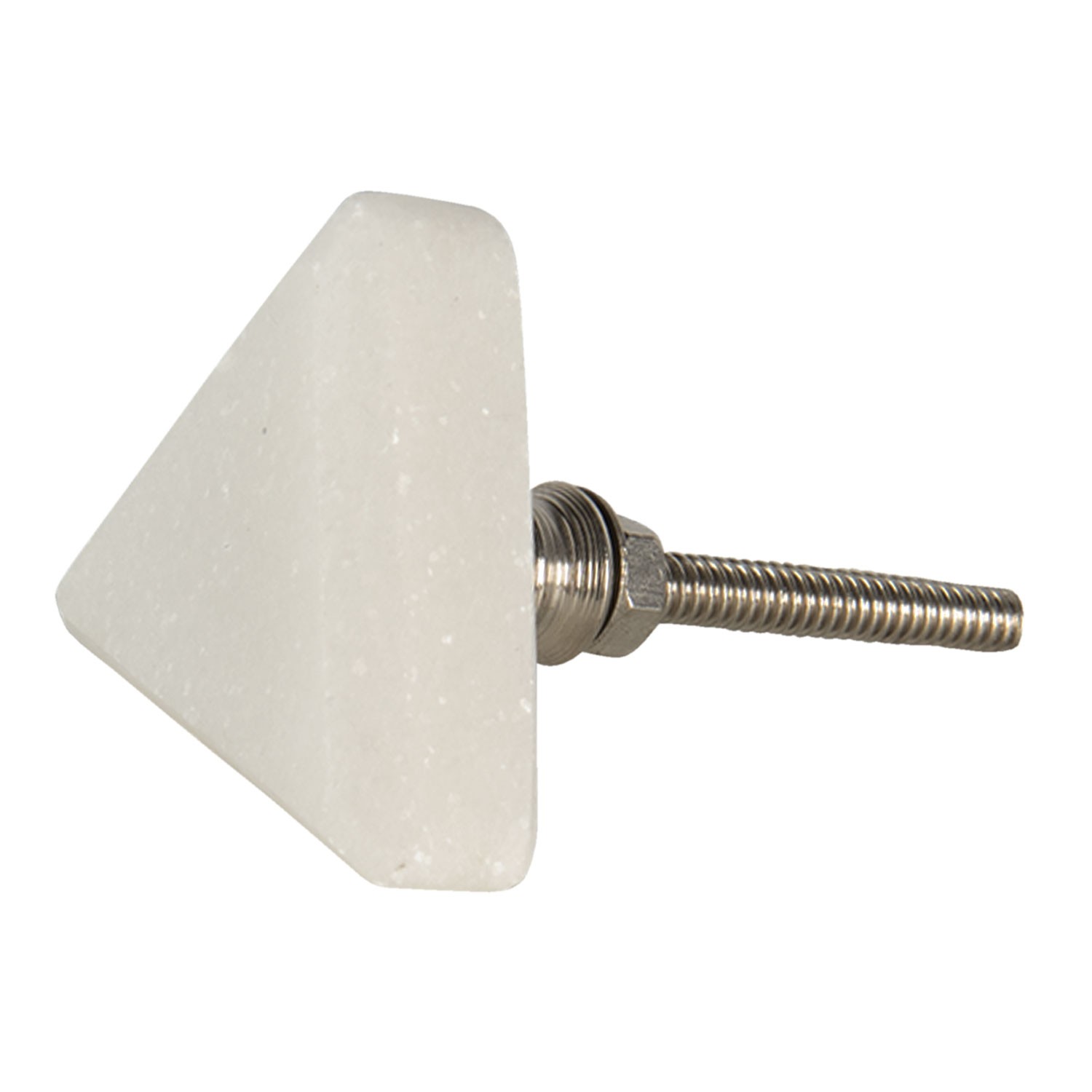 Bílá úchytka ve tvaru trojúhelníku - 3*3*5 cm