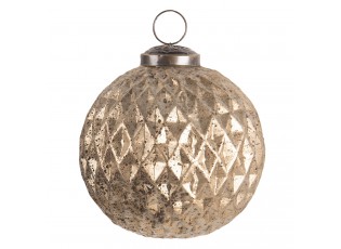Zlatavá vánoční koule s patinou a odřeninami - Ø 10 cm
