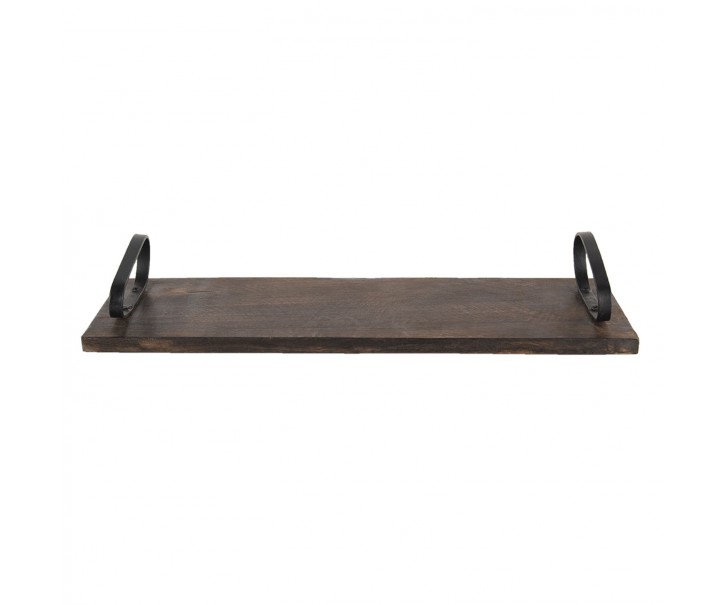 Dřevěný servírovací tác s kovovými uchy - 45*15*7 cm