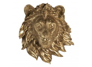 Zlatá nástěnná dekorace hlavy lva - 18*8*21 cm