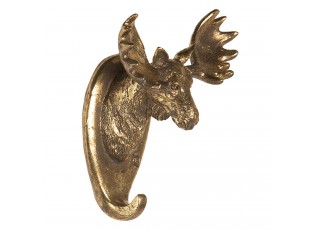 Zlatý nástěnný háček ve tvaru hlavy soba - 10*7*13 cm