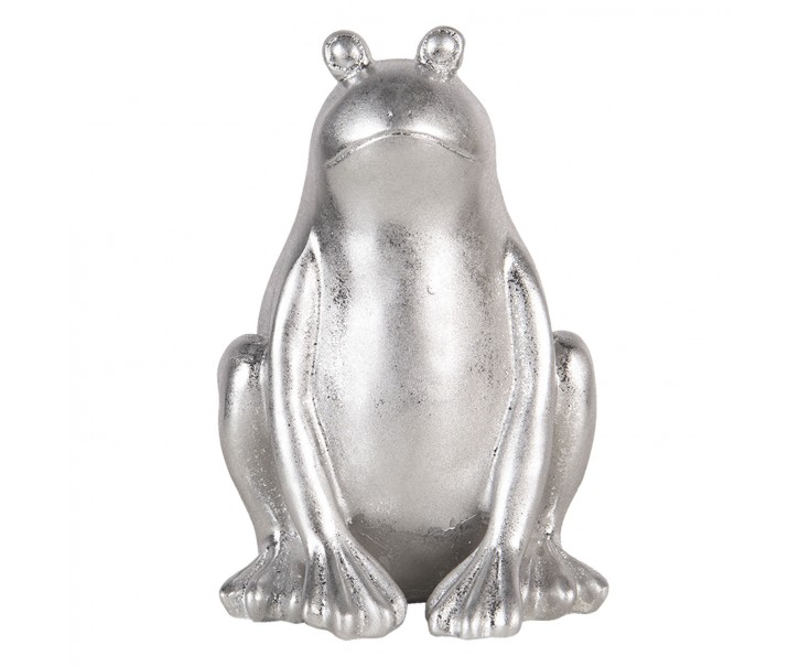 Stříbrná dekorativní soška žáby - 13*13*20 cm