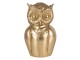 Zlatá dekorační soška sovy v obleku - 9*8*15 cm Clayre & Eef