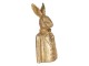 Zlatá dekorativní soška zajíce v obleku - 8*6*18 cm