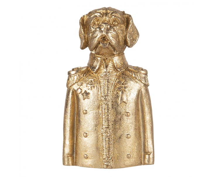 Zlatá soška psa ve vojenské uniformě - 8*6*15 cm