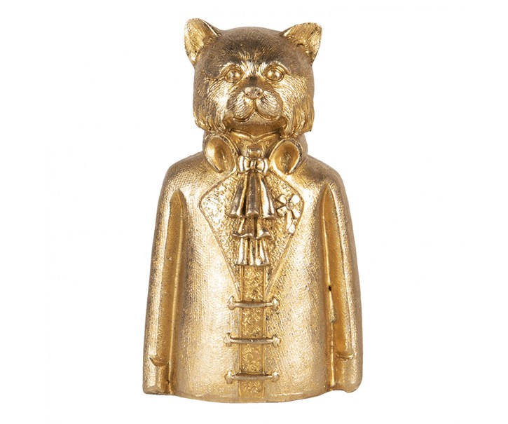 Zlatá dekorativní soška psa v obleku - 8*6*15 cm