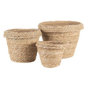 Sada 3 pletených košů - Ø 17*3 / Ø 14*3 / Ø 10*2 cm