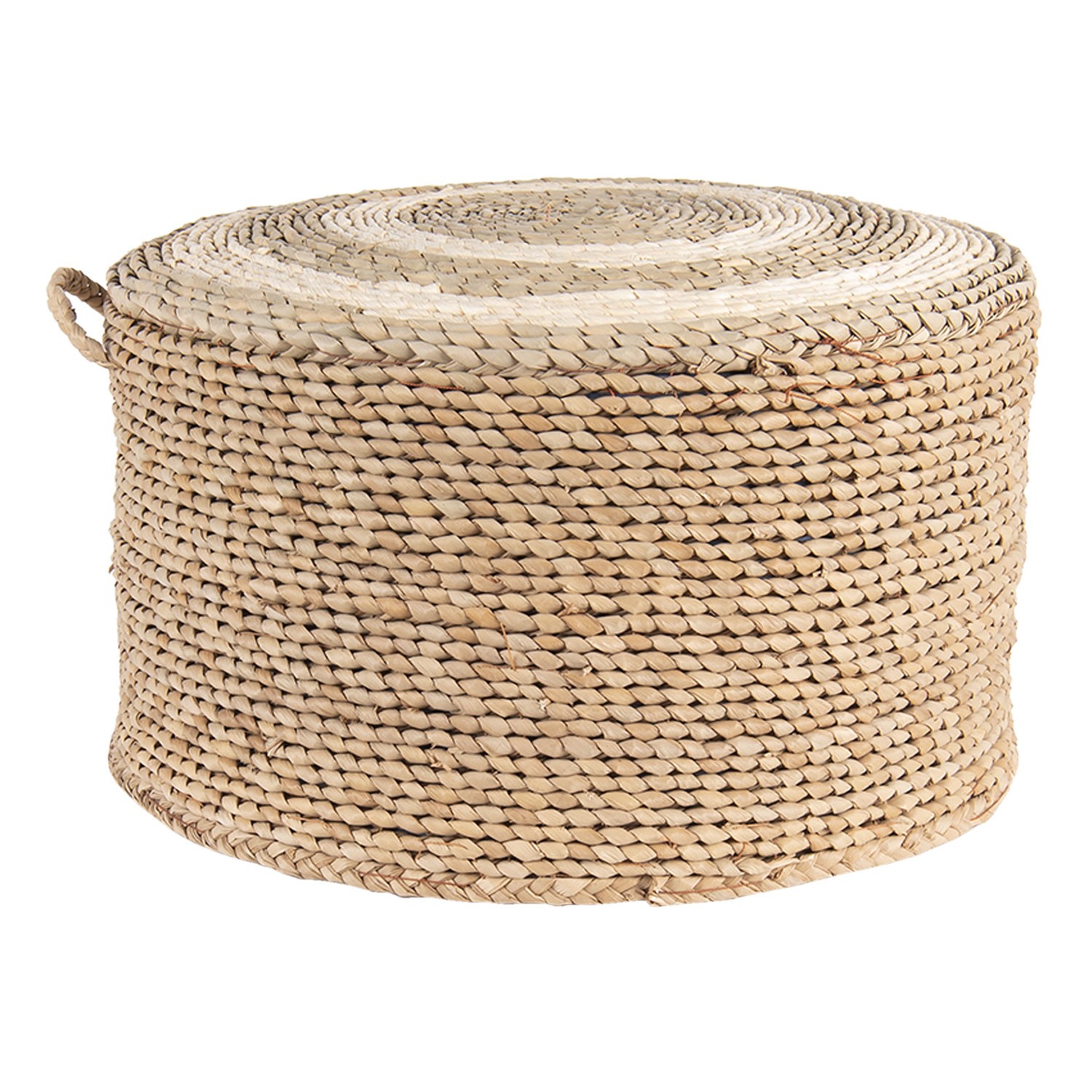 Pletený přírodní puf na sezení - Ø 40*23 cm