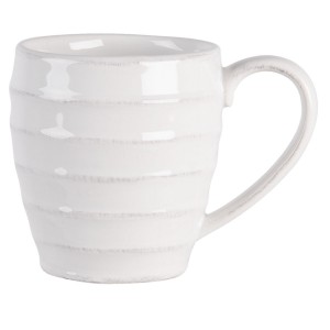 Bílý vroubkovaný hrneček Romantic Intense - 13*9*10 cm