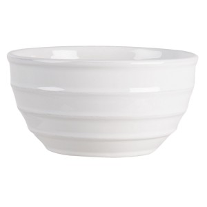 Bílá vroubkovaná miska - Ø 18*9 cm