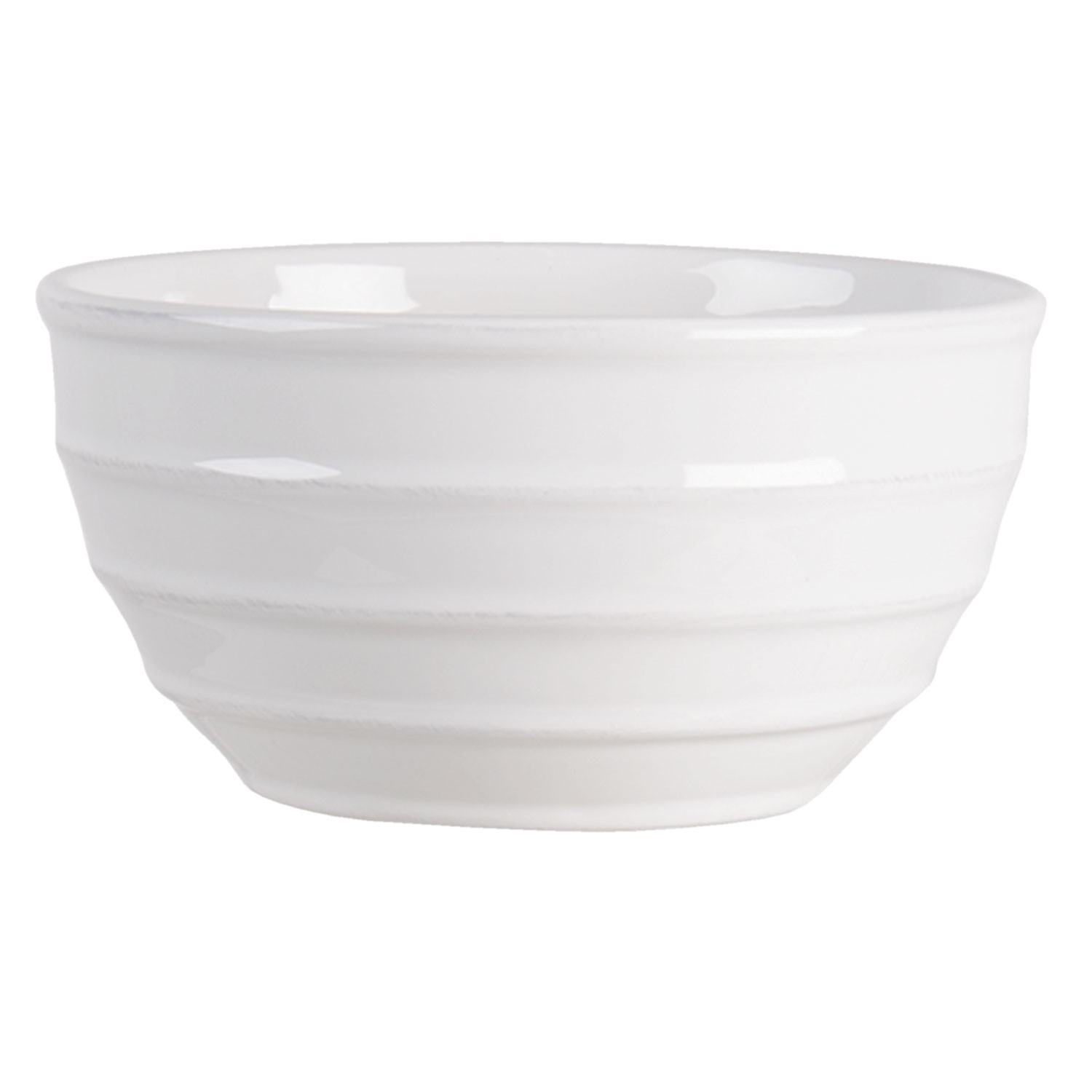 Bílá vroubkovaná miska - Ø 18*9 cm