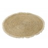 Přírodní kulatý koberec s třásněmi z kukuřičných listů Maize - Ø 70*1 cmBarva: přírodní/ krémová Materiál: kukuřičné listy