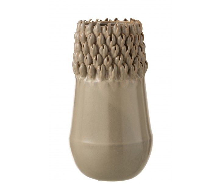 Béžovo-šedá keramická váza Ibiza - Ø 16*31cm