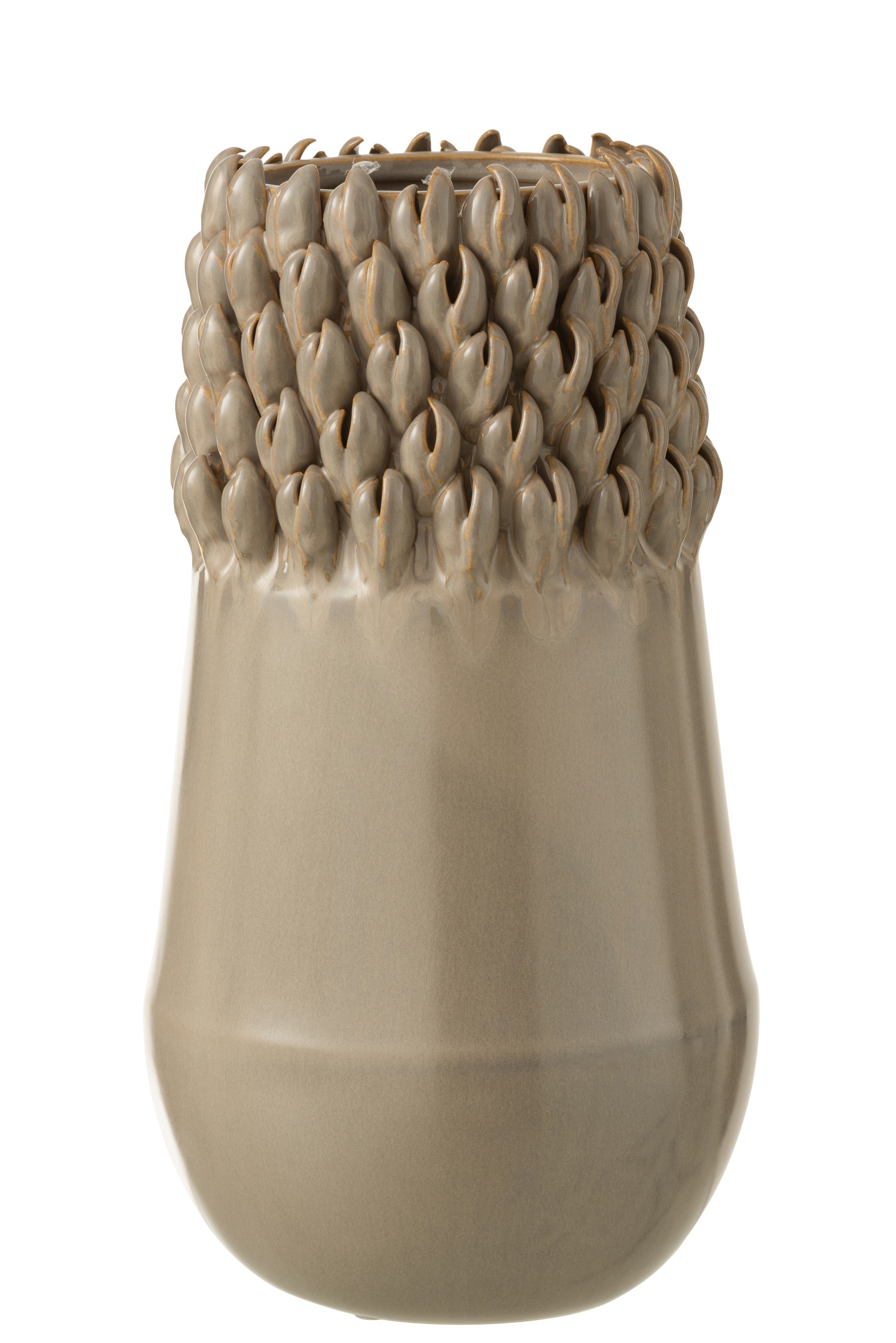 Béžovo-šedá keramická váza Ibiza - Ø 16*31cm J-Line by Jolipa