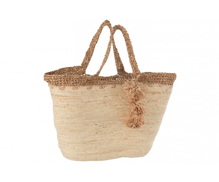 Přírodní taška / kabela z mořské trávy s lemem Maize - 48*25*58cm J-Line by Jolipa