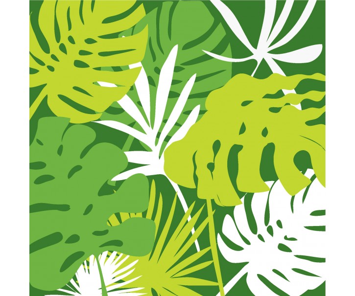 Zelené papírové ubrousky Tropical - 16.5*16.5 cm (20ks)