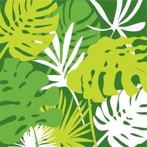 Zelené papírové ubrousky Tropical - 16.5*16.5 cm (20ks)