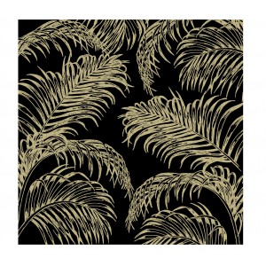 Černo-zlaté papírové ubrousky Palm - 33*33 cm (20ks)