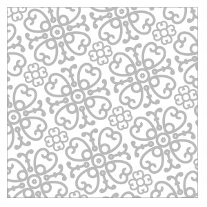 Bílo-stříbrné papírové ubrousky Ornament - 33*33 cm (20ks)