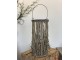 Lucerna se skleněným válcem z bambusových stonků s listy – Ø 18*40 cm