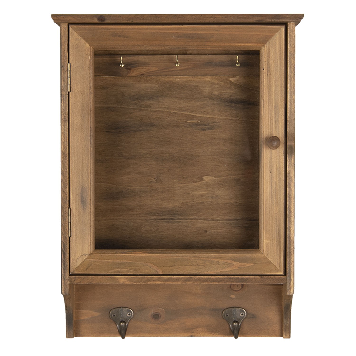 Dřevěná skříňka na klíče s věšákem - 30*8*40 cm Clayre & Eef
