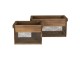 Hnědé dřevěné úložné boxy s mřížkou ( 2 ks ) - 32*19*16 / 23*16*15 cm