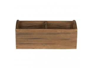 Hnědý dřevěný zásobník - 30*15*13 cm