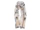 Hnědo béžový šátek s motivem květin - 85*180 cm