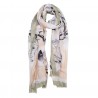 Barevný šátek s motivem květin a třásněmi - 85*180 cm Barva: vícebarevnáMateriál: syntetickýHmotnost: 0,129 kg