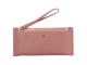 Růžová koženková peněženka Aida s poutkem - 21*10 cm