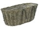Závěsný oválný proutěný balkonový květináč antik šedá - 46cm Van der Leeden