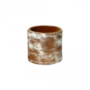 Kroužek na ubrousky z hovězí kůže Brown - 5*3cm