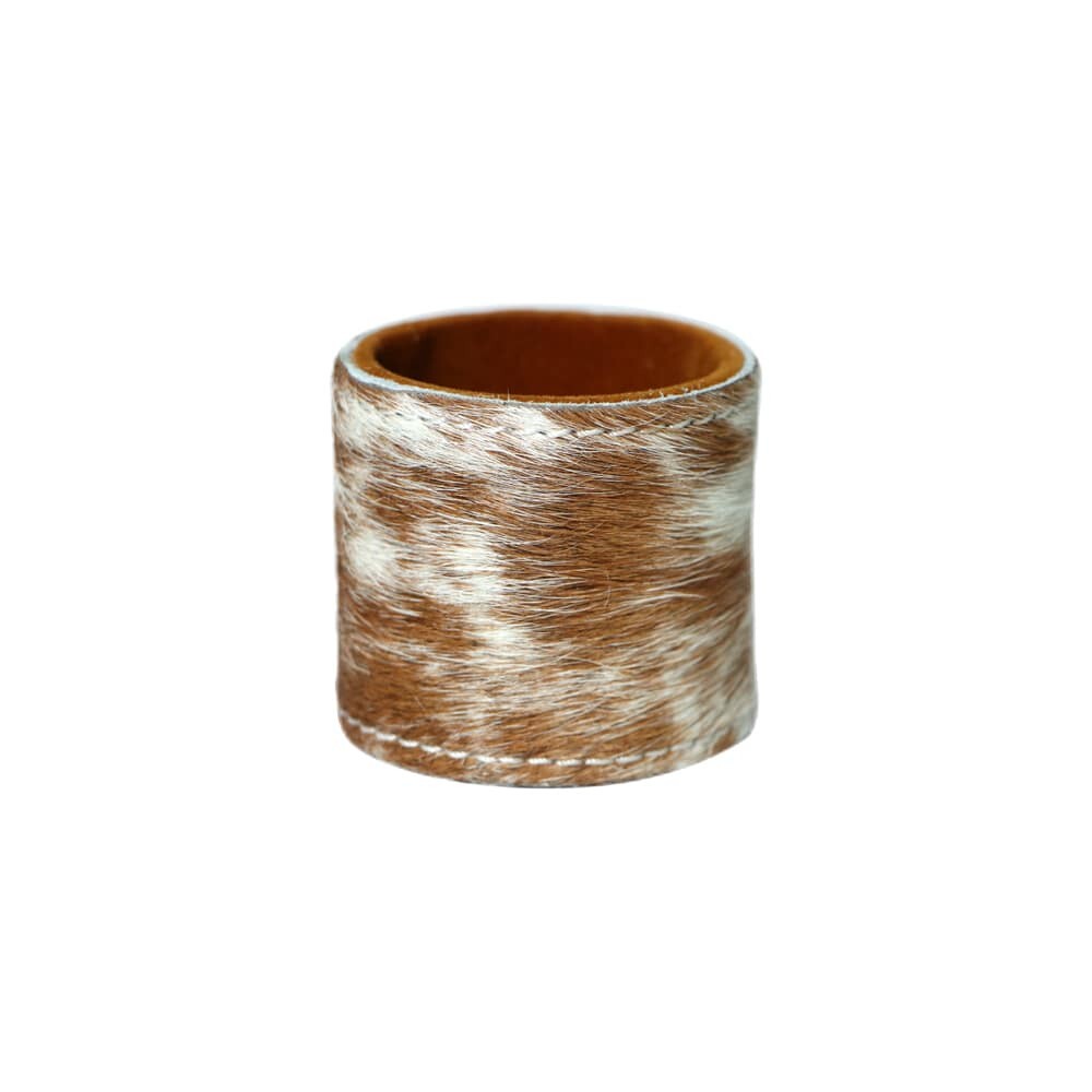 Kroužek na ubrousky z hovězí kůže Brown - 5*3cm