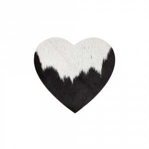 Podtácek Love z hovězí kůže Black - 14*14*0,3 cm