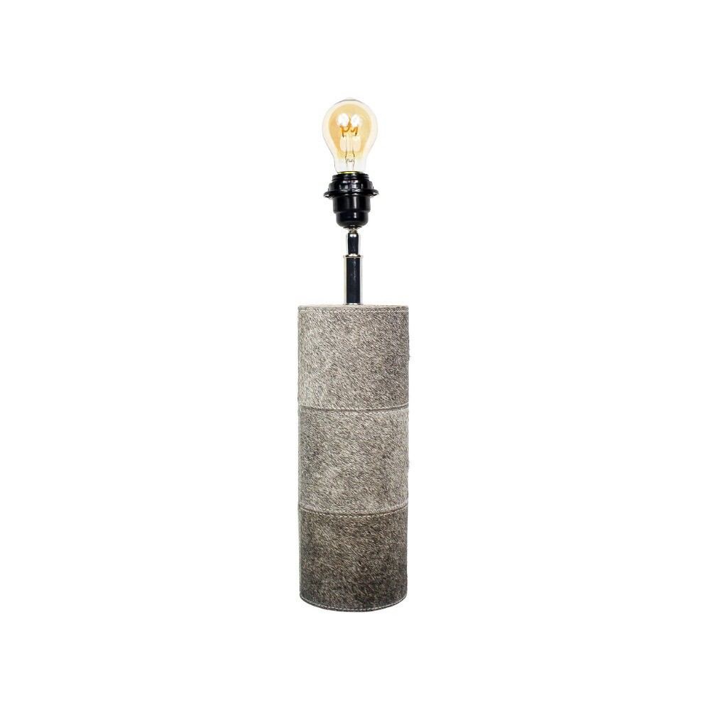 Základna k lampě s dekórem z hovězí kůže Grey - 13,5*13,5*45cm