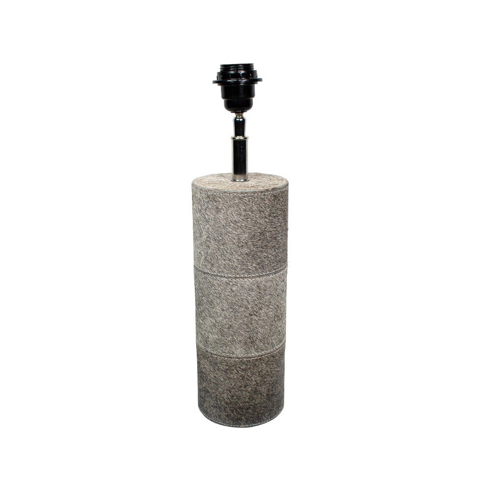 Základna k lampě s dekórem z hovězí kůže Grey - 13,5*13,5*45cm