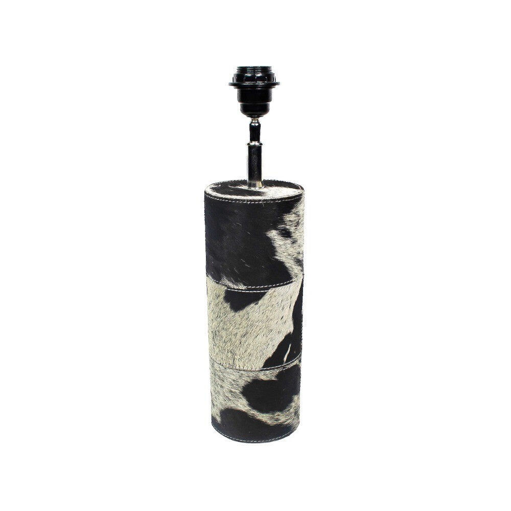 Základna k lampě s dekórem z hovězí kůže Black - 13,5*13,5*45cm