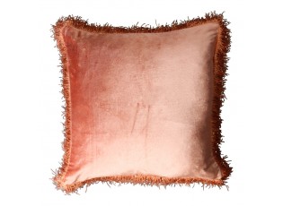 Růžový sametový polštář Rosa s třásněmi - 45*45*10cm