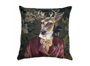 Gobelínový polštář s jelenem v červeném obleku - 45*15*45cm