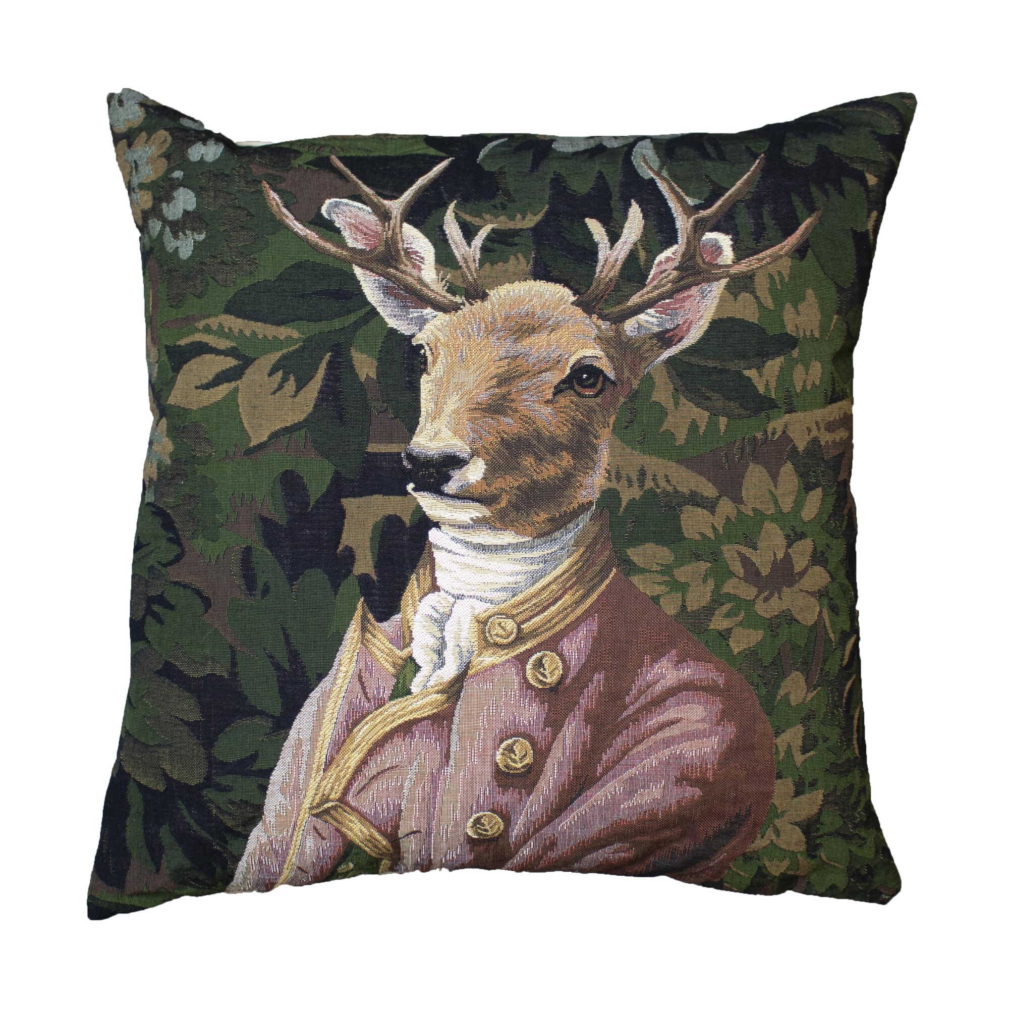 Gobelínový polštář s jelenem v růžovém obleku - 45*15*45cm
