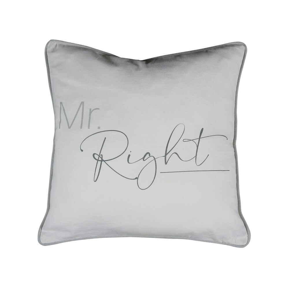 Šedý polštář Mr.Right - 45*10*45cm