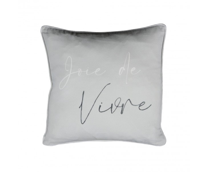 Šedý polštář Joie de Vivre - 45*45 cm