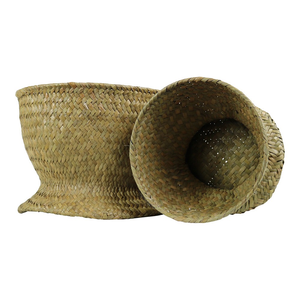 2 ks Dekorativní pletené košíky z mořské trávy - 22*16 / 16*13 cm Mars & More