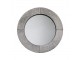 Stolní zrcadlo Minna s lemováním z hovězí kůže šedé - 25*13*25cm