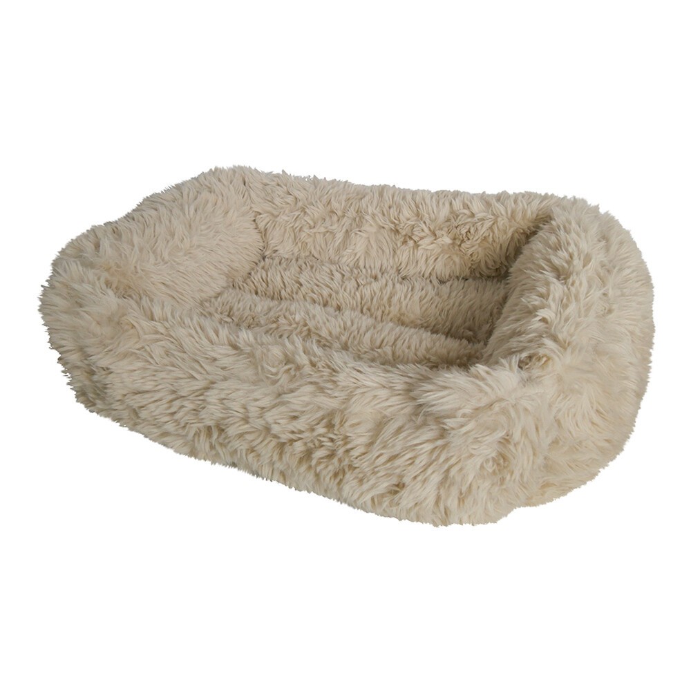 Béžový chlupatý pelíšek pro pejska nebo kočičku Bear beige - 55*42*15cm