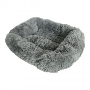 Šedý chlupatý pelíšek pro pejska nebo kočičku Bear grey - 55*42*15cm