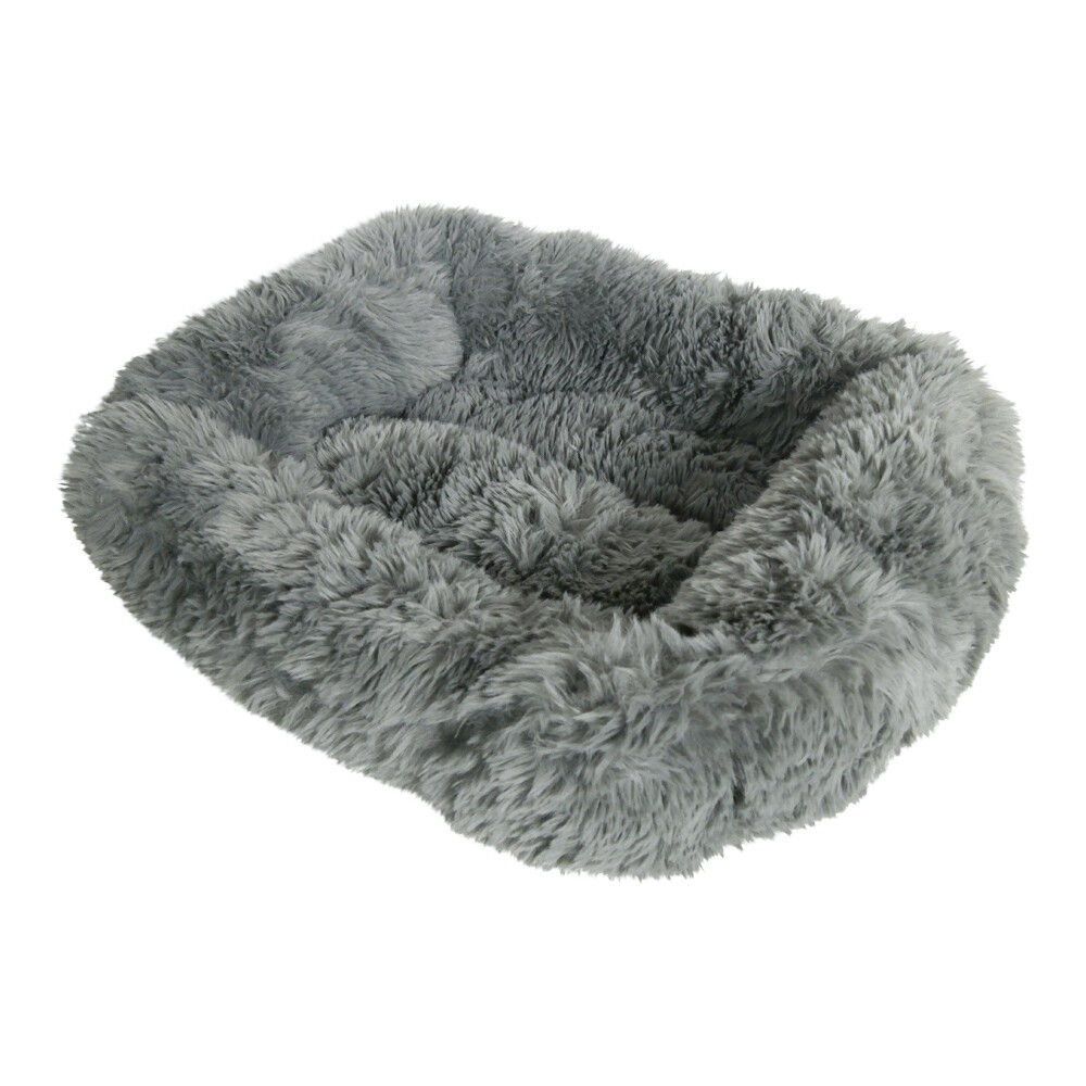Šedý chlupatý pelíšek pro pejska nebo kočičku Bear grey - 55*42*15cm