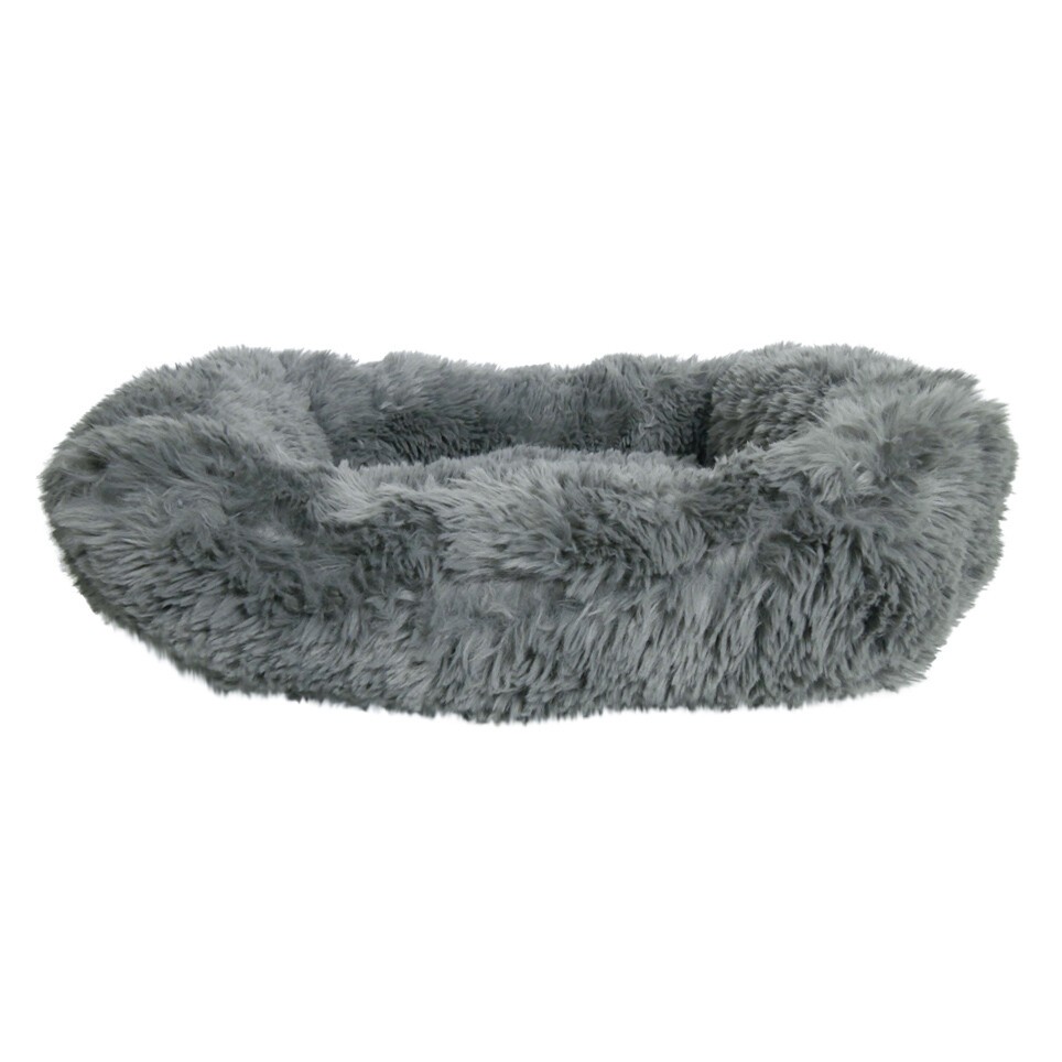 Šedý chlupatý pelíšek pro pejska nebo kočičku Bear grey - 55*42*15cm