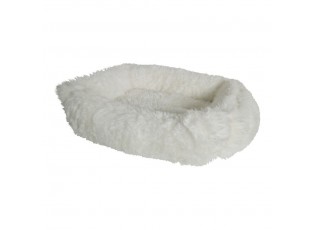 Krémový chlupatý pelíšek pro pejska nebo kočičku Bear white - 55*42*15cm